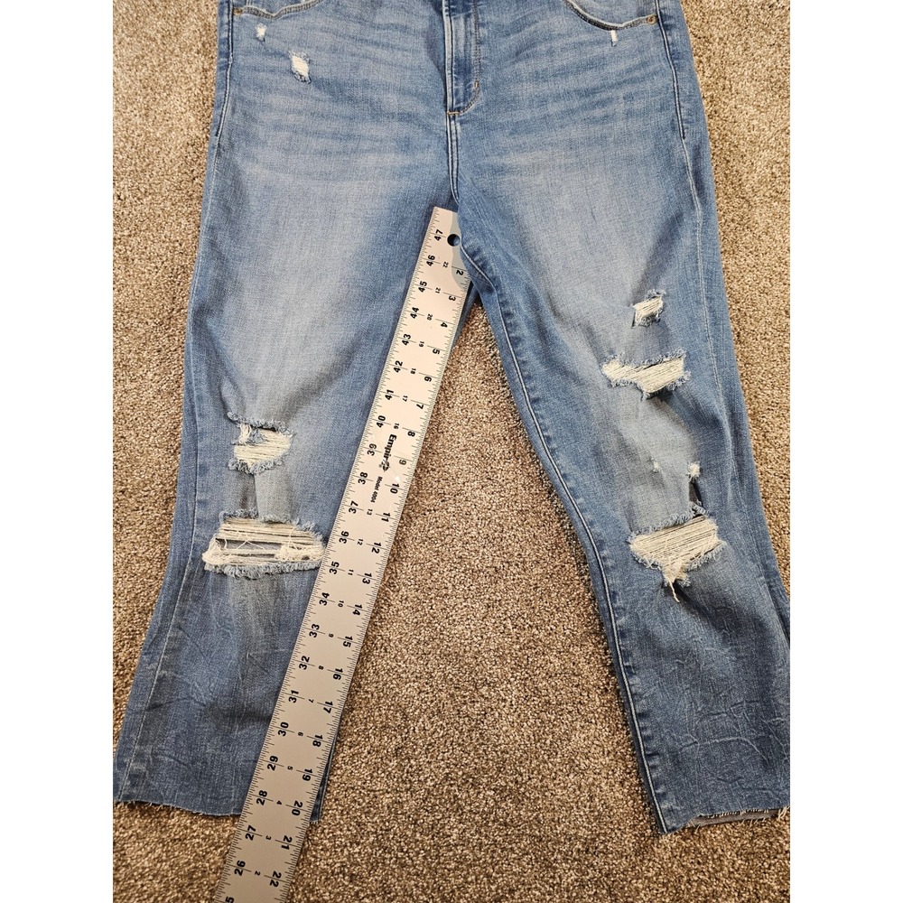 Abercrombie & Fitch Simone High Rise Ankle Distressed Jeans Blue 32 14R - Picture 11 of 15
